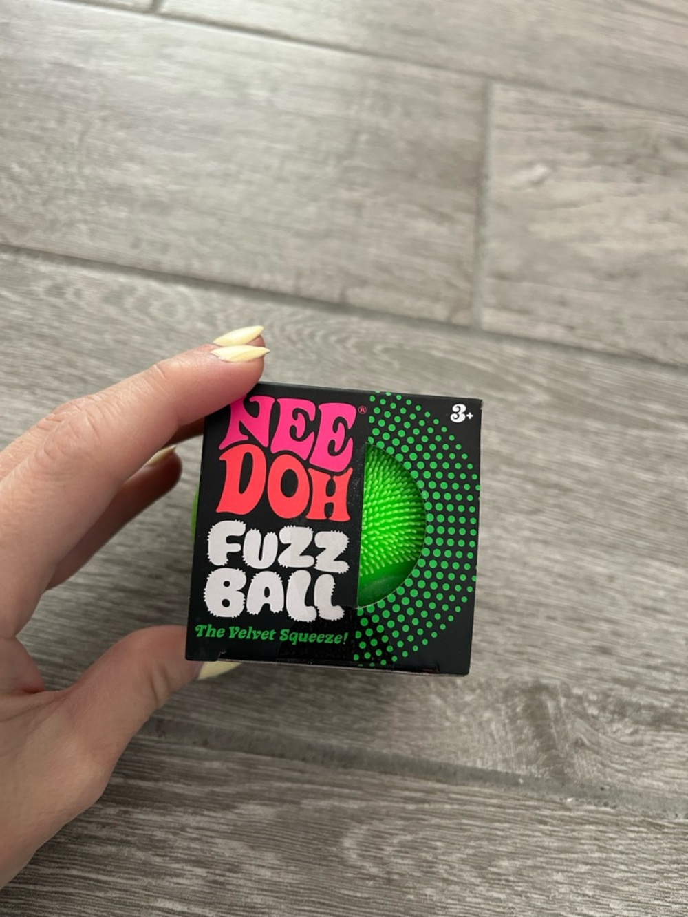 Needoh Fuzz Ball — Green Stress Squeeze Toy